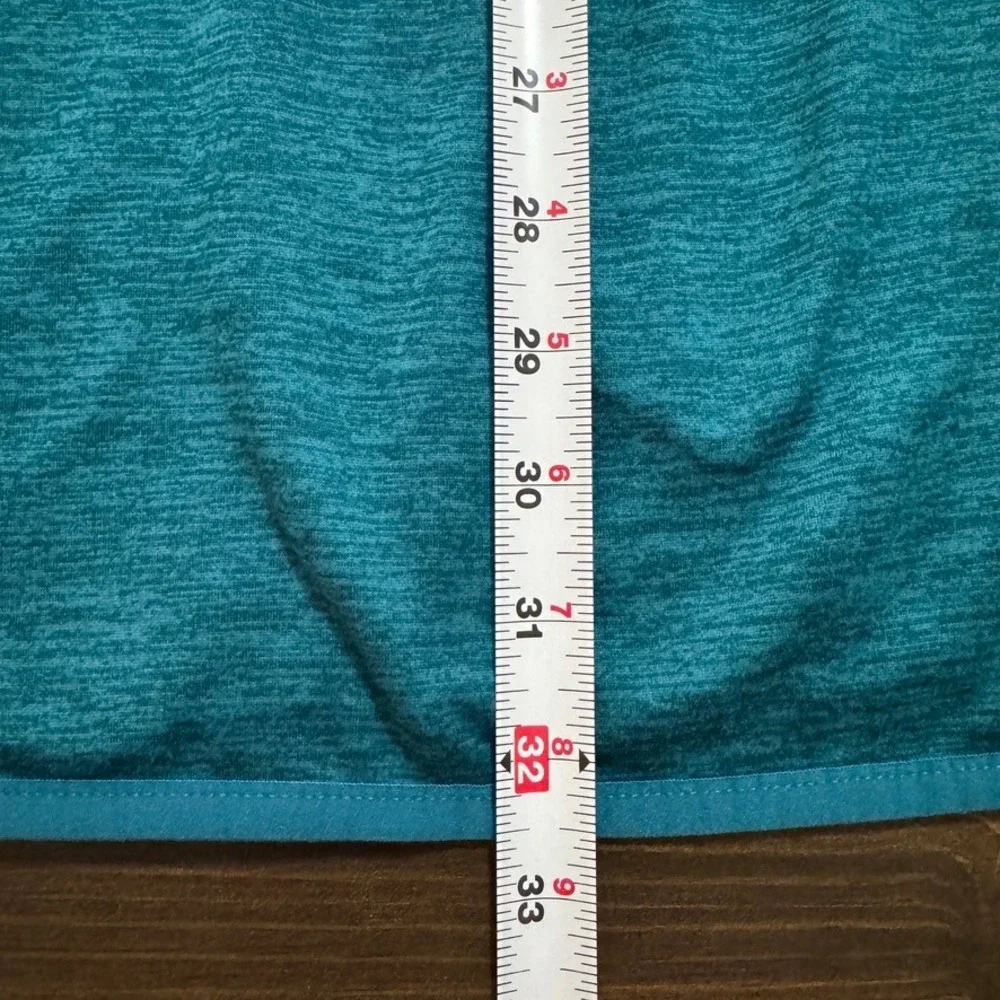 The North Face Fleece Sweater Mens 2XL Green Blue 1/4 Zip Pocket Mock Neck